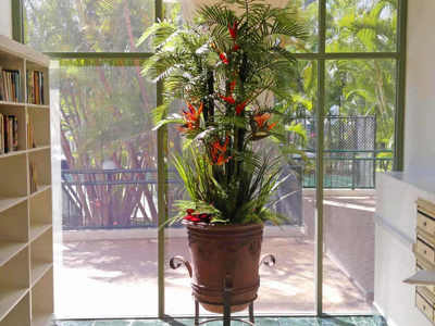 Existing Planters revamped in apartment foyer