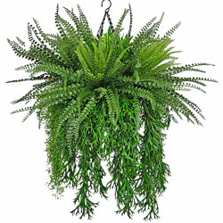 Hanging Baskets- UV-Ferns [med] - artificial plants, flowers & trees - image 2