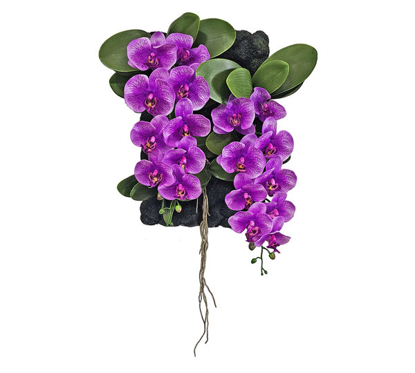 Orchid Wall-Plaque purple flowers