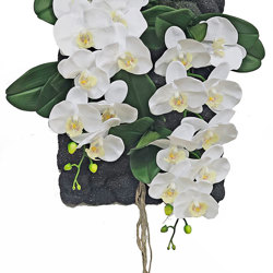 Orchid Wall-Plaque white flowers - artificial plants, flowers & trees - image 3