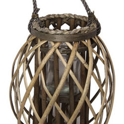 Hanging Cane Lantern- Monstera med - artificial plants, flowers & trees - image 3