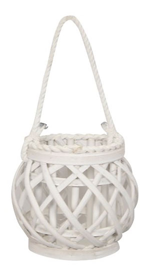 Hanging Cane Lantern- trailing Tea-Leaf- sml