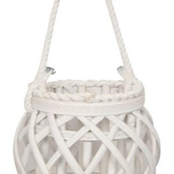 Hanging Cane Lantern- trailing Tea-Leaf- sml - artificial plants, flowers & trees - image 1