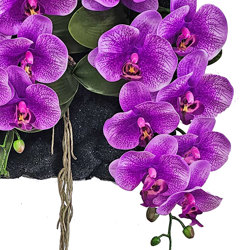 Orchid Wall-Plaque purple flowers - artificial plants, flowers & trees - image 1
