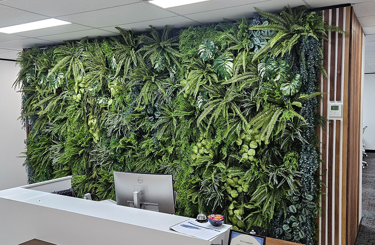 A Reception wall becomes a 'green-feature' (