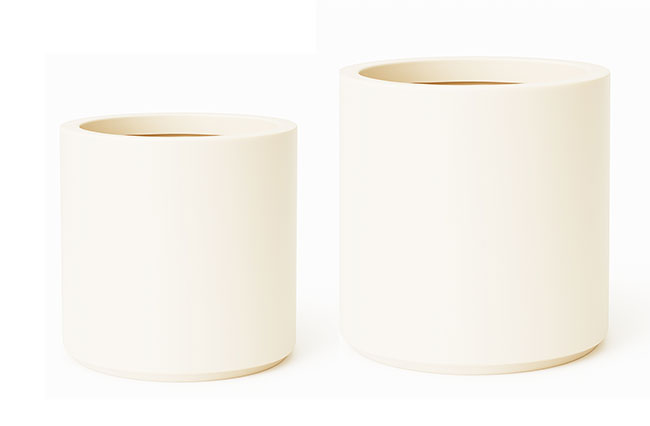 Planters- Cylinder Pot med -white