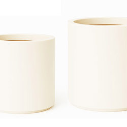 Planters- Cylinder Pot med -white - artificial plants, flowers & trees - image 1
