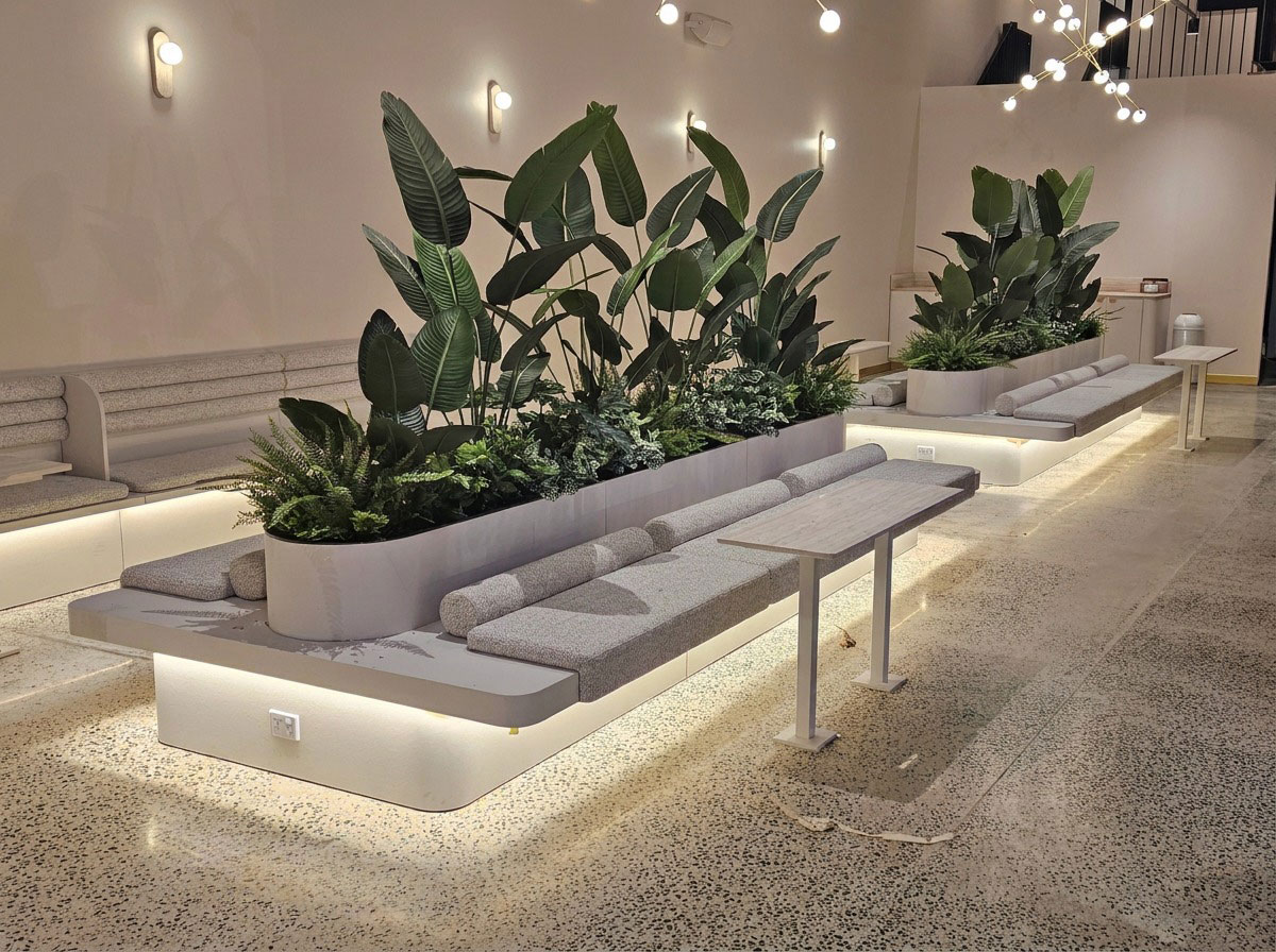 Long Seat Planter acts as divider