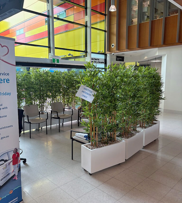 Privacy screen in waiting room